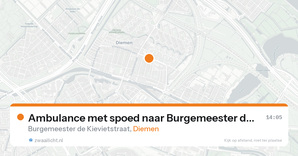 Ambulance met spoed naar Burgemeester de Kievietstraat in Diemen — 31 jan 2026