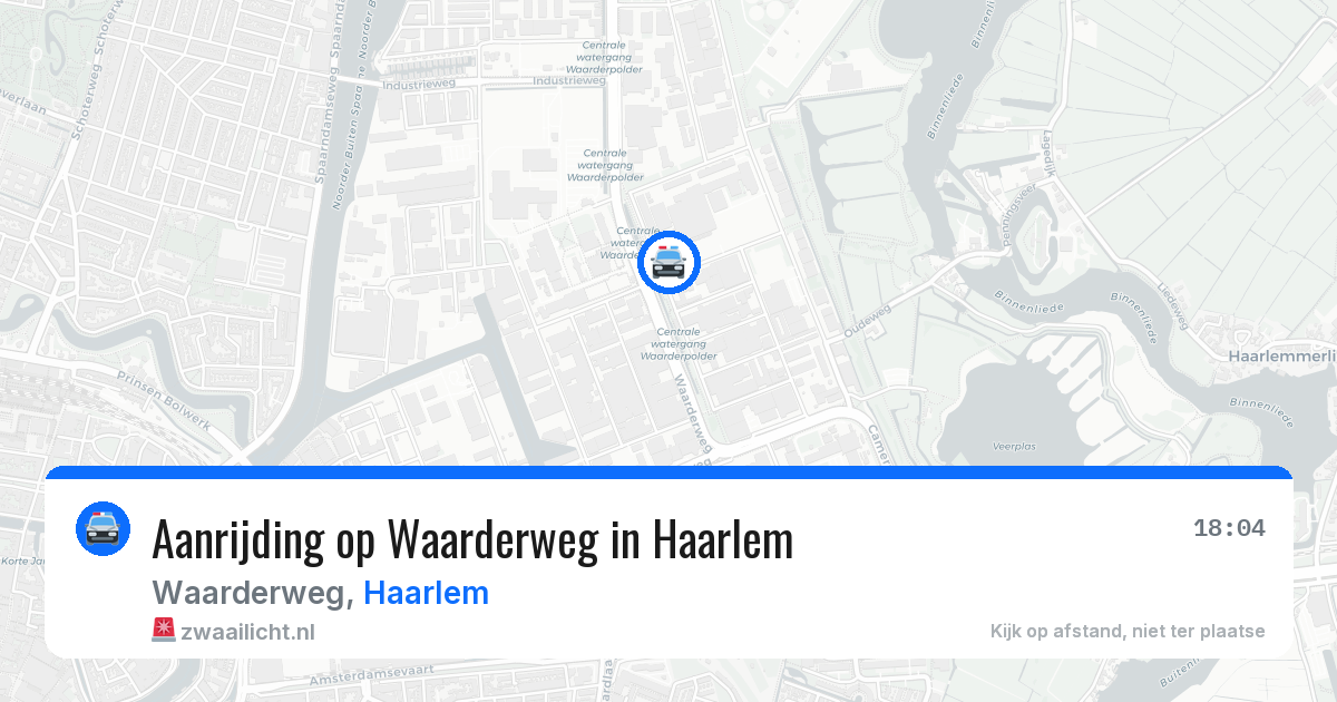 Aanrijding op Waarderweg in Haarlem — 18 jun 2026