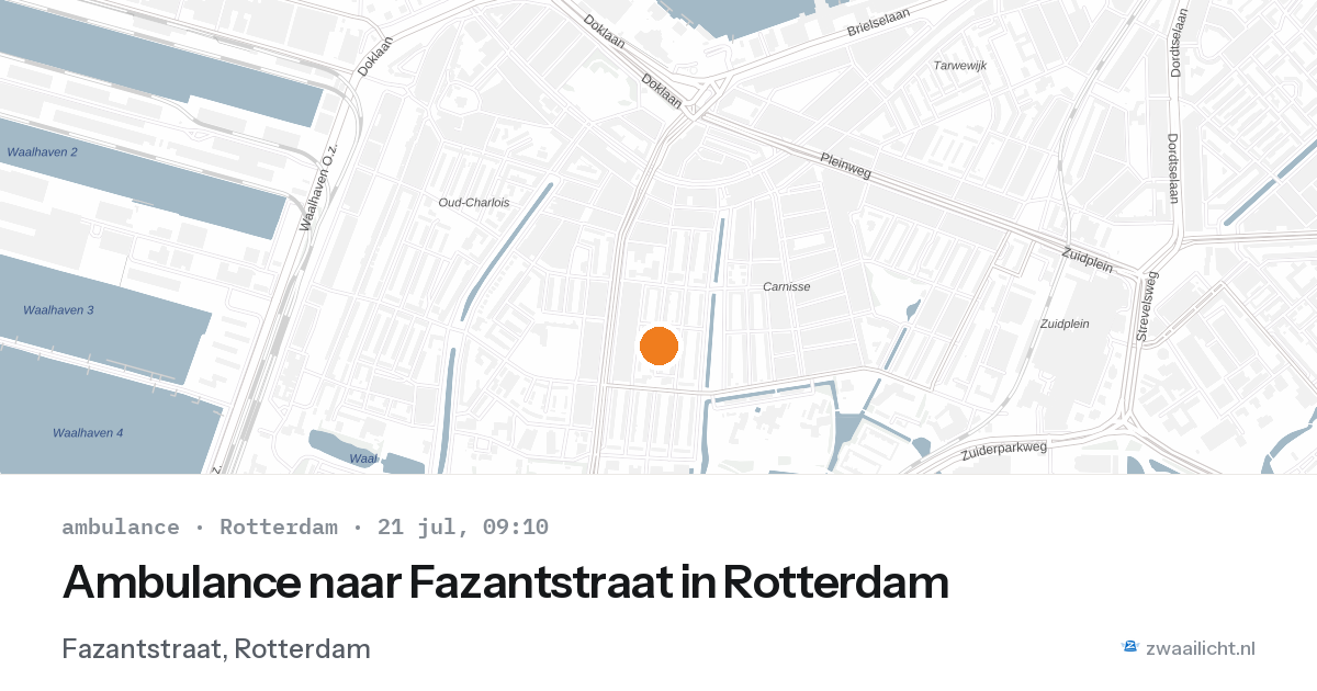 Ambulance naar Fazantstraat in Rotterdam — 21 jul 2026