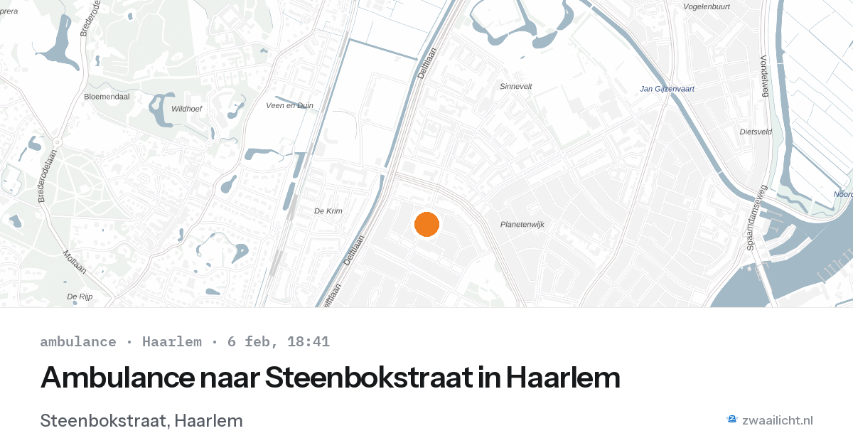 Ambulance naar Steenbokstraat in Haarlem — 6 feb 2026