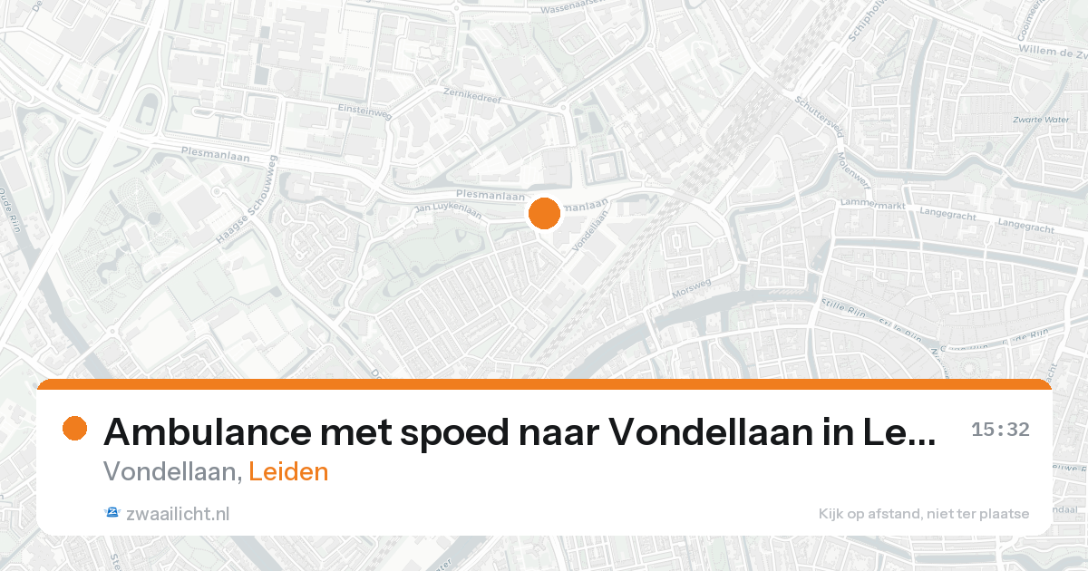 Ambulance met spoed naar Vondellaan in Leiden — 21 aug 2026
