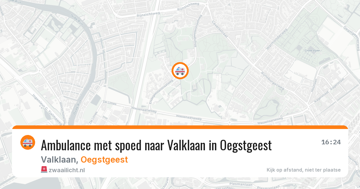 Ambulance met spoed naar Valklaan in Oegstgeest — 5 aug 2026