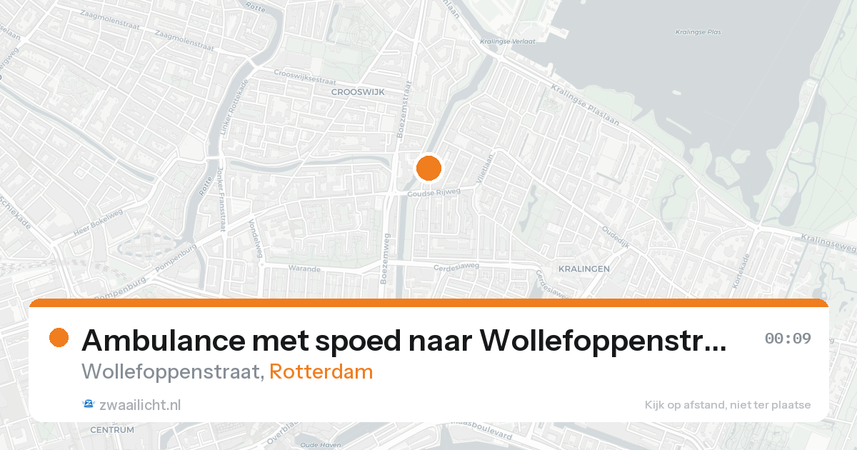 Ambulance met spoed naar Wollefoppenstraat in Rotterdam — 25 aug 2026