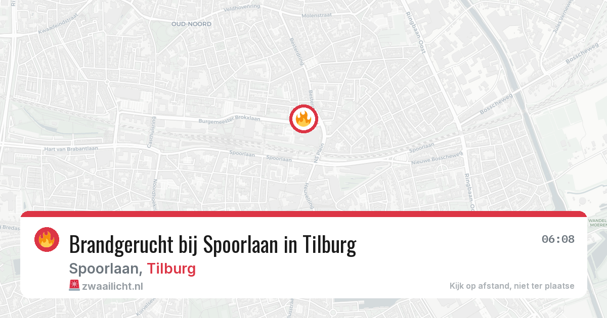 Brandgerucht bij Spoorlaan in Tilburg — 11 aug 2026