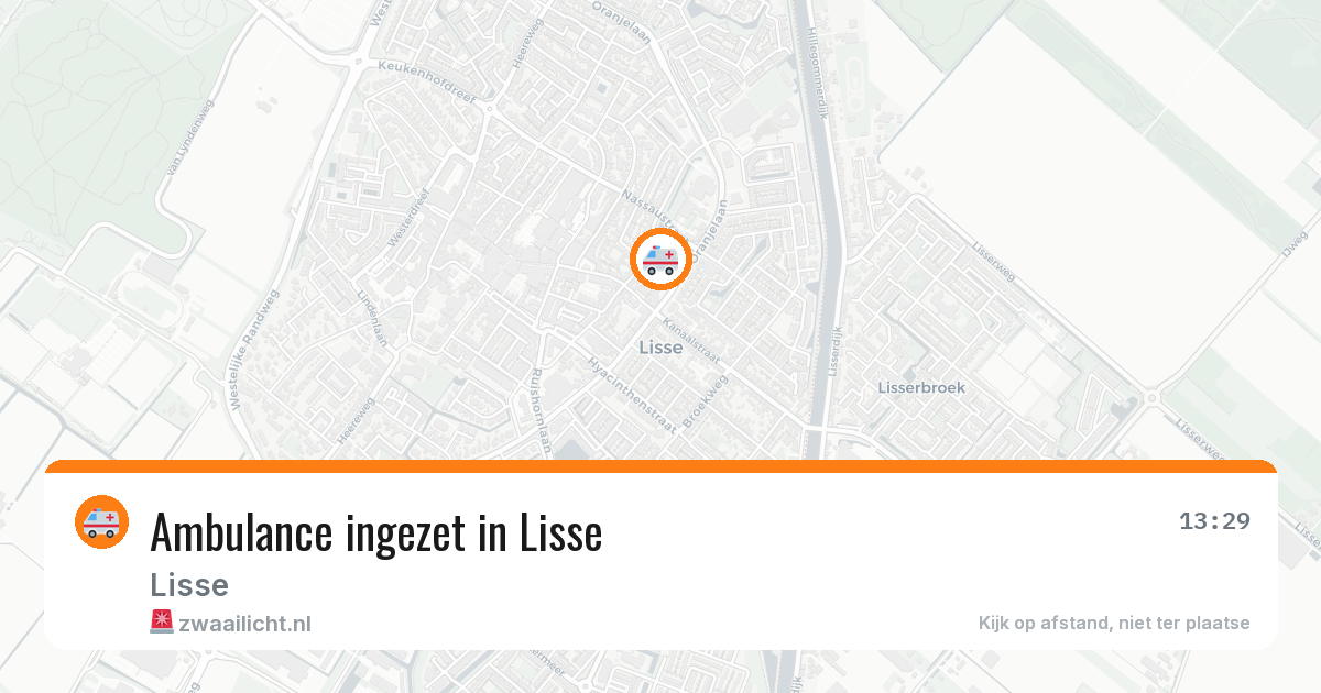 Ambulance ingezet in Lisse — 6 aug 2026