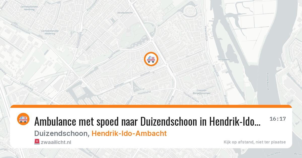Ambulance met spoed naar Duizendschoon in Hendrik-Ido-Ambacht — 17 apr 2026