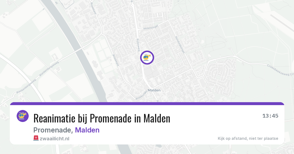 Reanimatie bij Promenade in Malden — 19 jun 2026