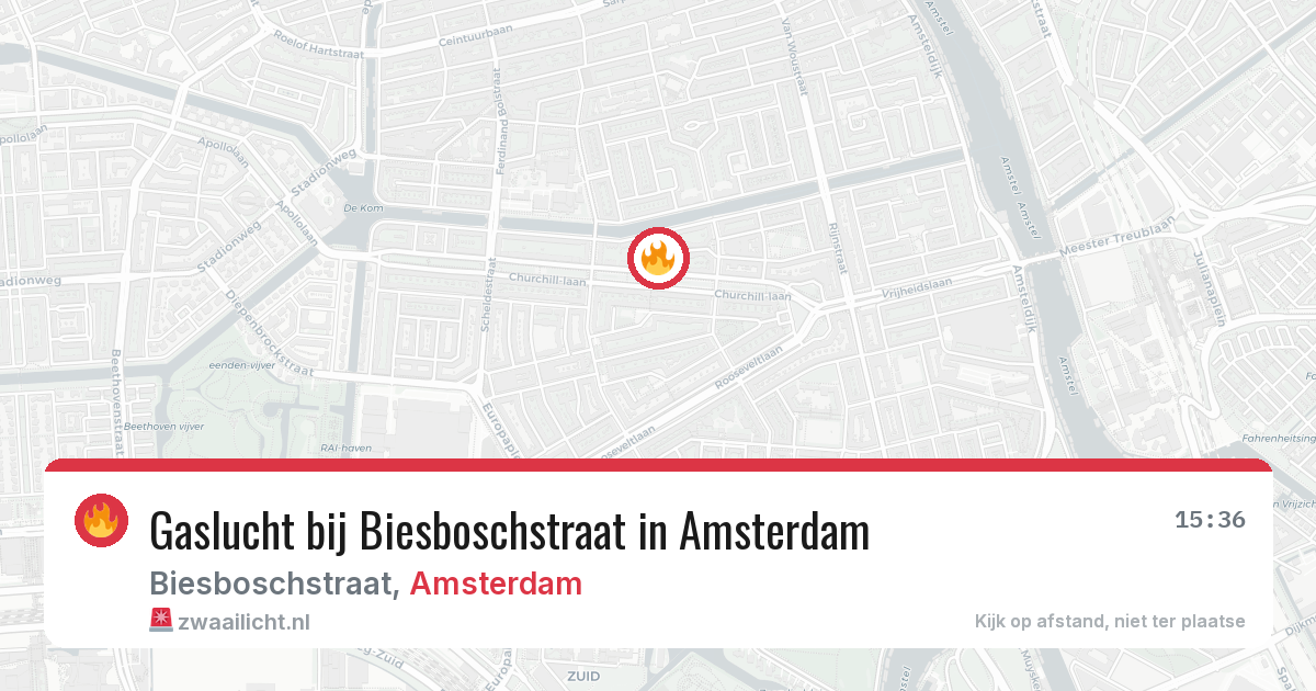 Gaslucht bij Biesboschstraat in Amsterdam — 18 mei 2026