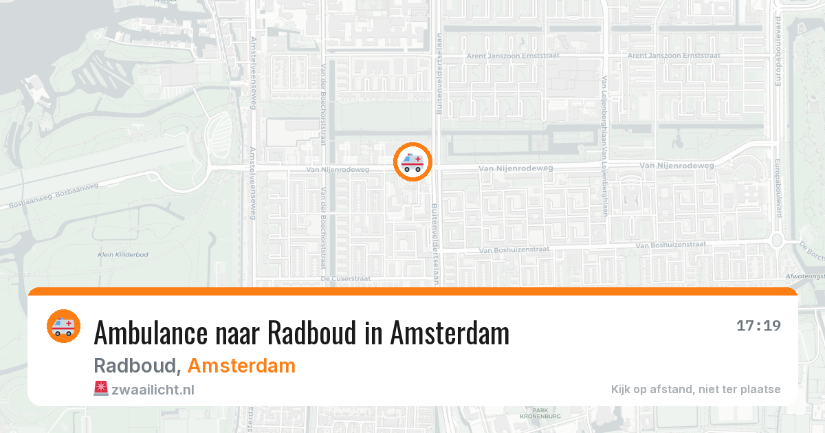 Ambulance naar Radboud in Amsterdam — 4 aug 2026