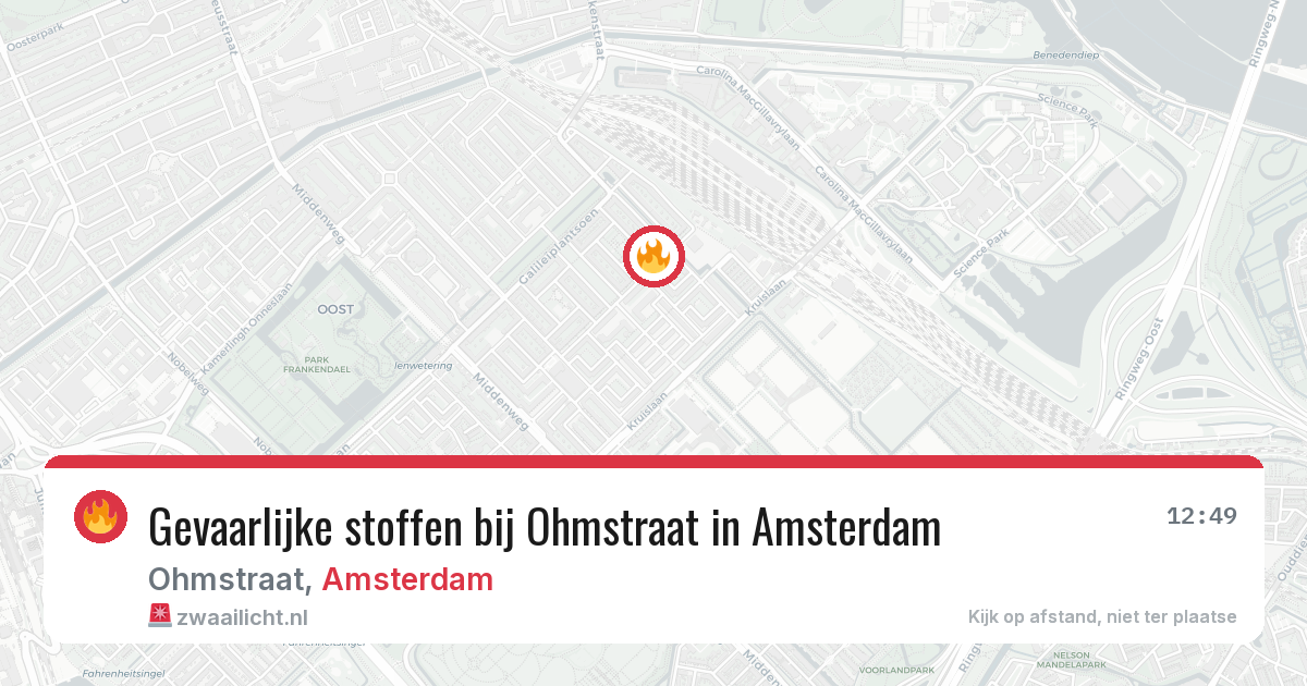 Gevaarlijke stoffen bij Ohmstraat in Amsterdam — 23 apr 2026