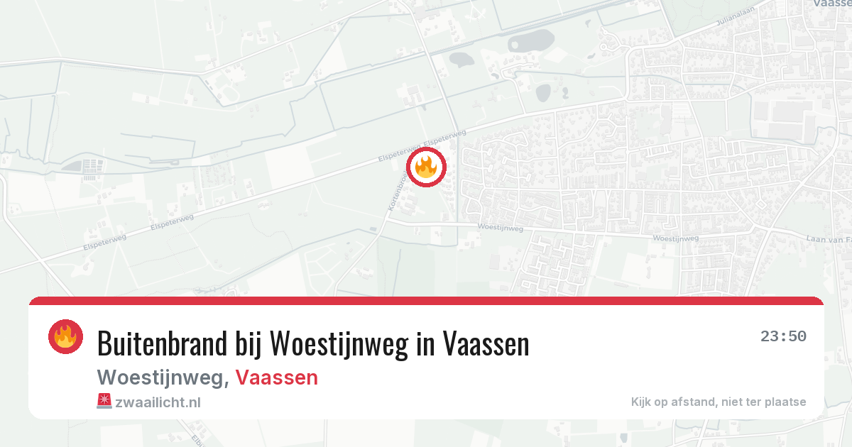 Buitenbrand bij Woestijnweg in Vaassen — 6 aug 2026