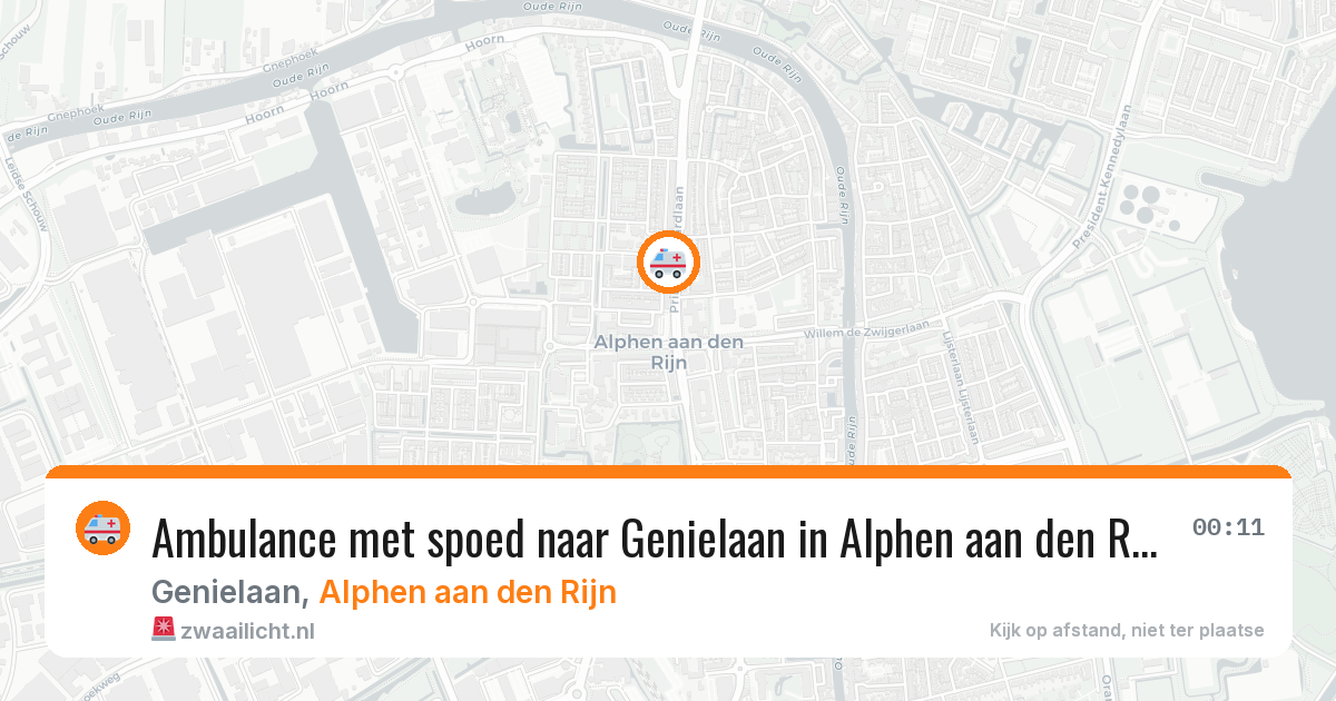 Ambulance met spoed naar Genielaan in Alphen aan den Rijn — 26 jan 2026