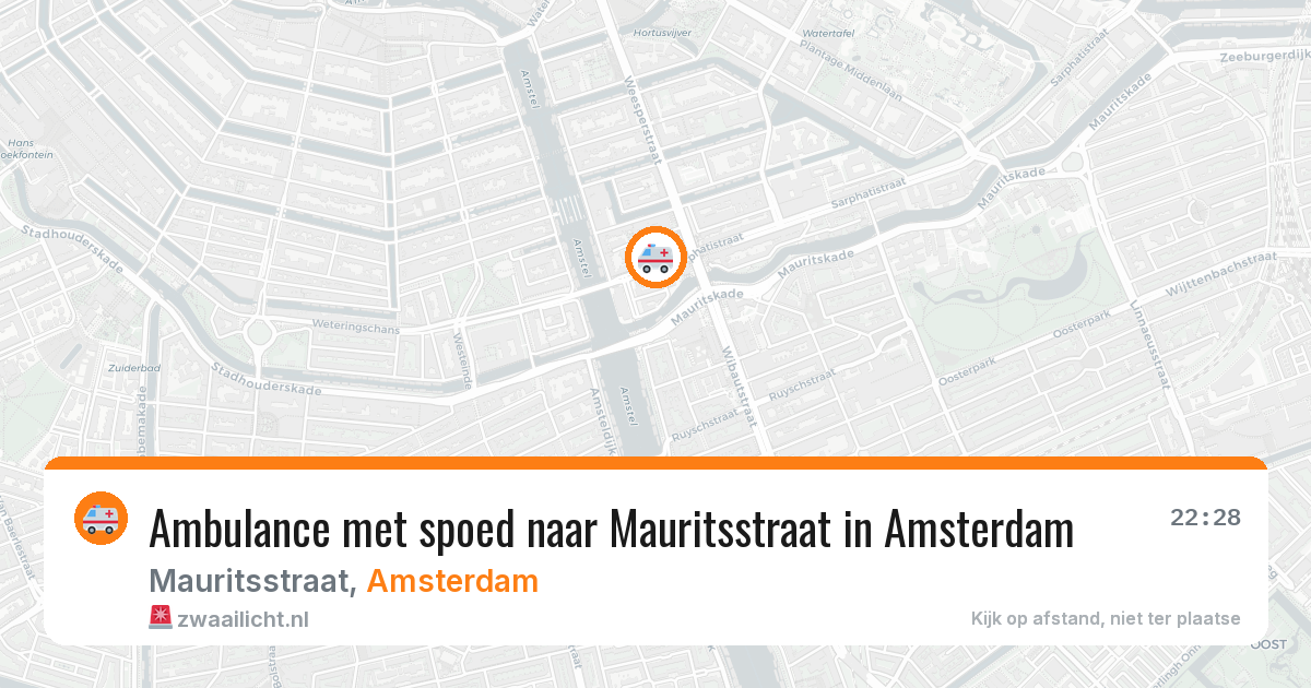 Ambulance met spoed naar Mauritsstraat in Amsterdam — 22 apr 2026