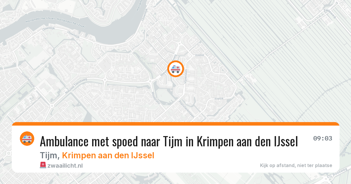 Ambulance met spoed naar Tijm in Krimpen aan den IJssel — 15 jul 2026