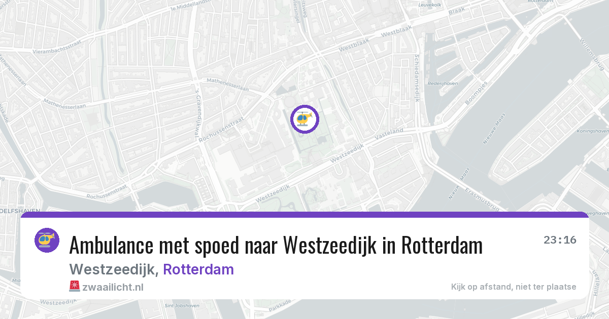 Ambulance met spoed naar Westzeedijk in Rotterdam — 5 jul 2026