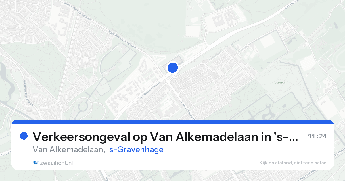 Verkeersongeval op Van Alkemadelaan in 's-Gravenhage — 24 aug 2026