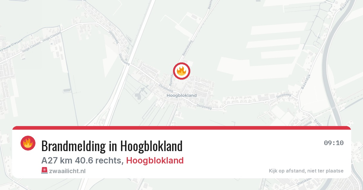 Brandmelding in Hoogblokland — 1 jun 2026