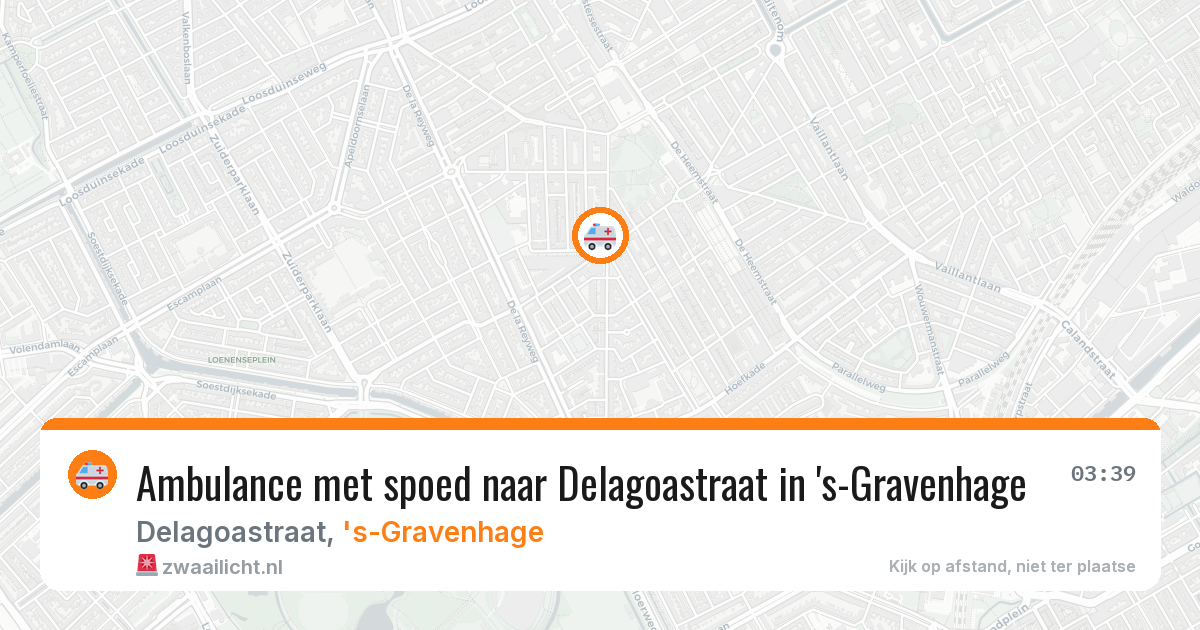 Ambulance met spoed naar Delagoastraat in 's-Gravenhage — 18 mei 2026