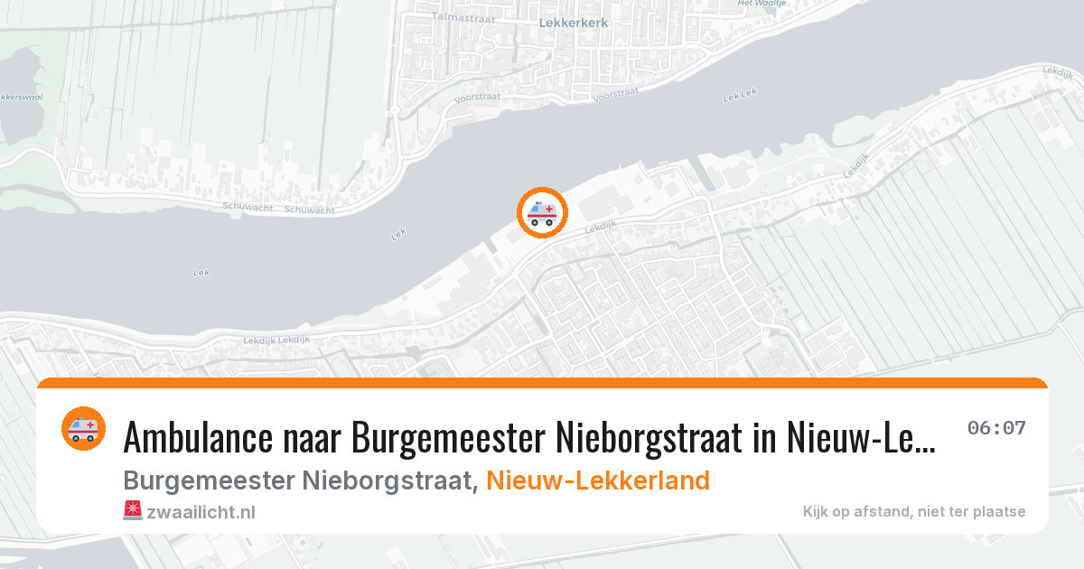 Ambulance naar Burgemeester Nieborgstraat in Nieuw-Lekkerland — 11 apr 2026