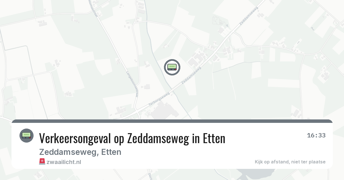 Verkeersongeval op Zeddamseweg in Etten — 12 jul 2026