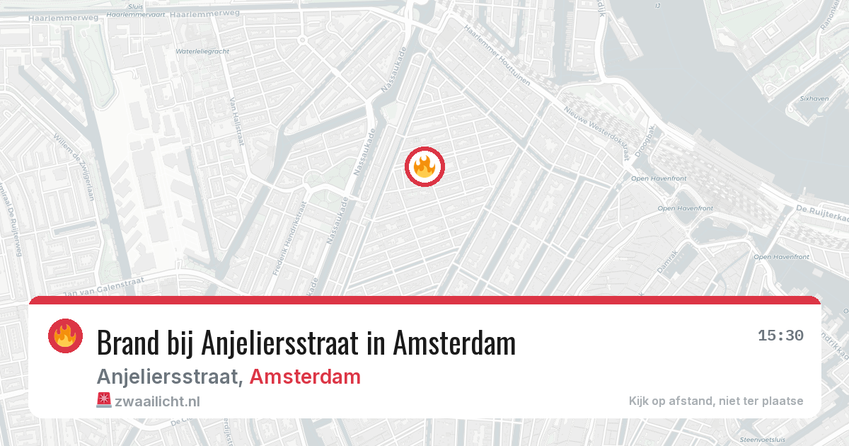 Brand bij Anjeliersstraat in Amsterdam — 14 aug 2026