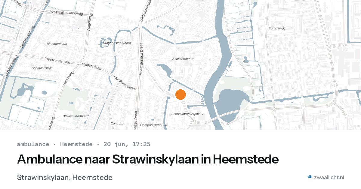 Ambulance naar Strawinskylaan in Heemstede — 20 jun 2026
