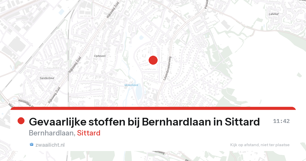 Gevaarlijke stoffen bij Bernhardlaan in Sittard — 27 aug 2026