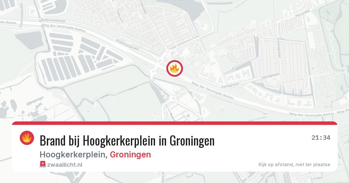 Brand bij Hoogkerkerplein in Groningen — 12 jun 2026