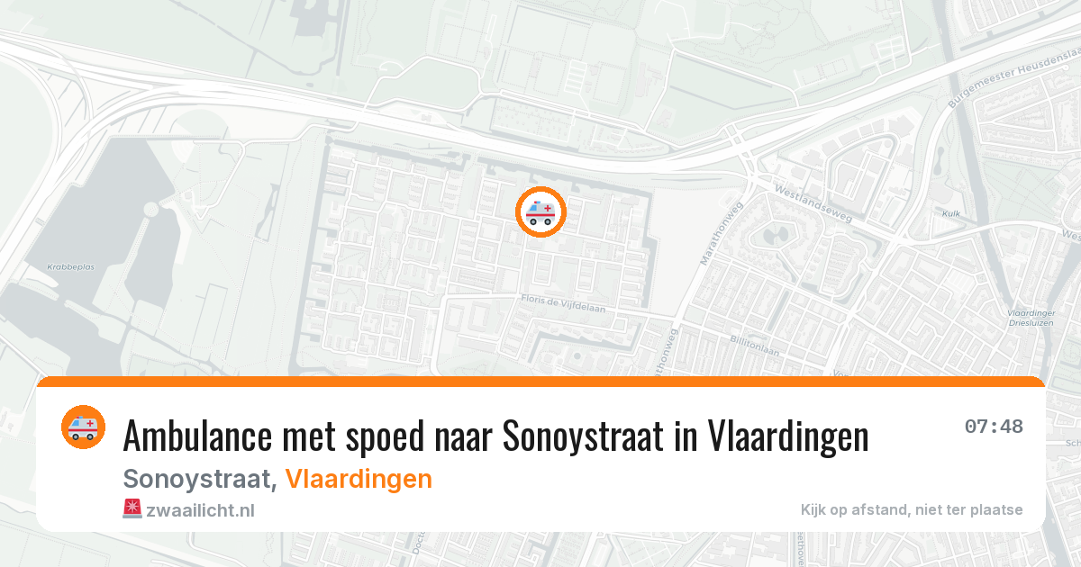 Ambulance met spoed naar Sonoystraat in Vlaardingen — 11 jun 2026