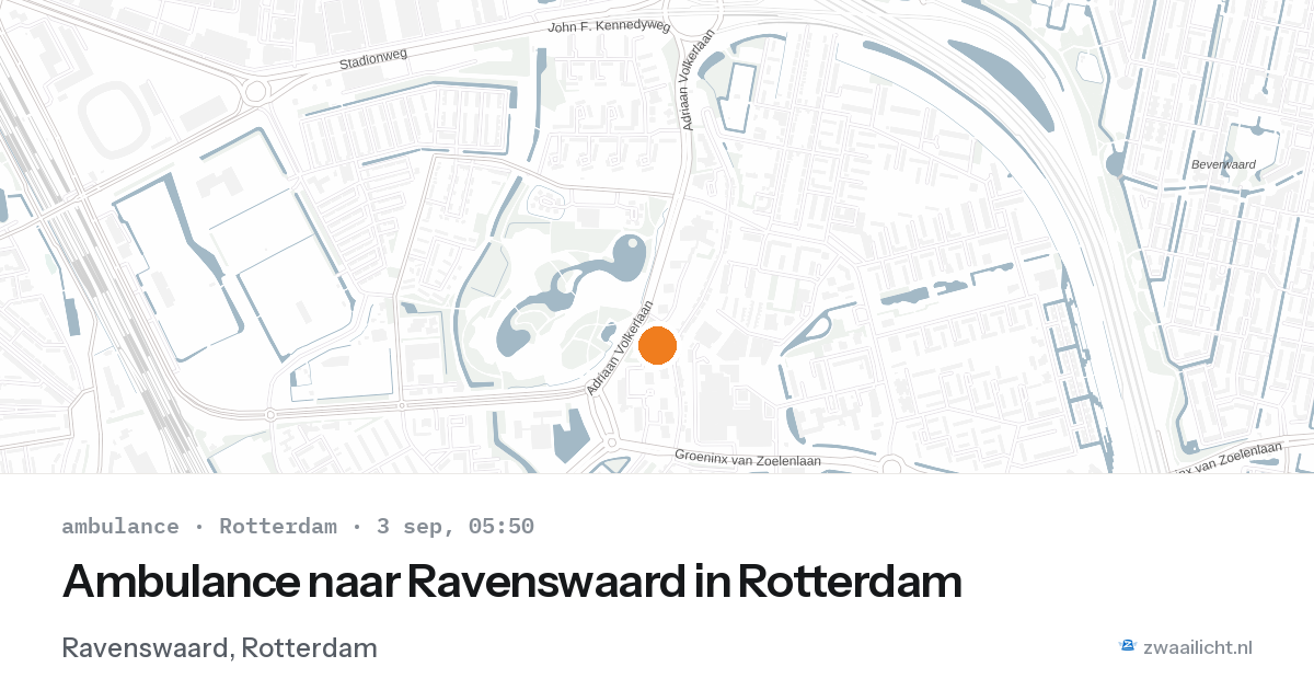 Ambulance naar Ravenswaard in Rotterdam — 3 sep 2026