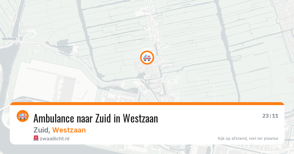Ambulance naar Zuid in Westzaan — 20 mrt 2026