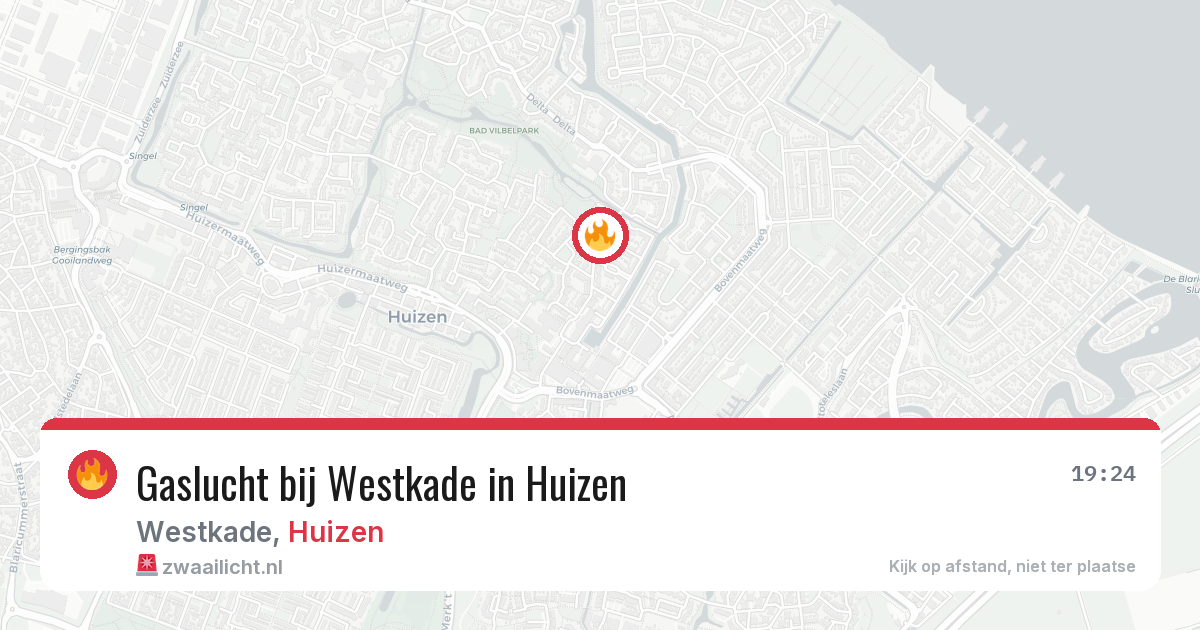 Gaslucht bij Westkade in Huizen — 8 jul 2026