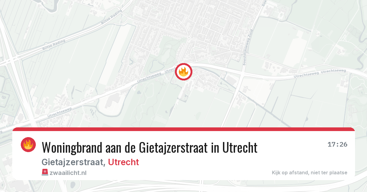 Woningbrand aan de Gietajzerstraat in Utrecht — 6 jul 2026