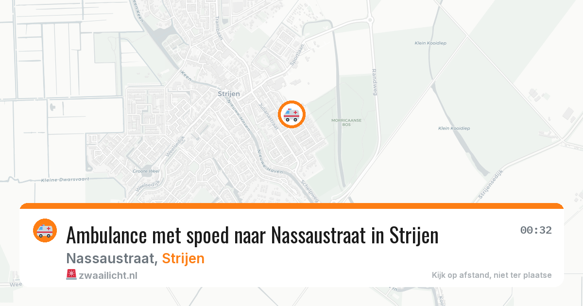 Ambulance met spoed naar Nassaustraat in Strijen — 9 aug 2026