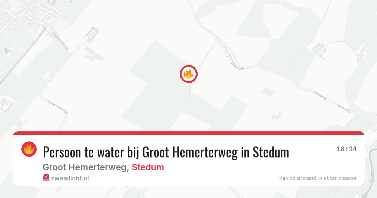 Persoon te water bij Groot Hemerterweg in Stedum — 28 jun 2026