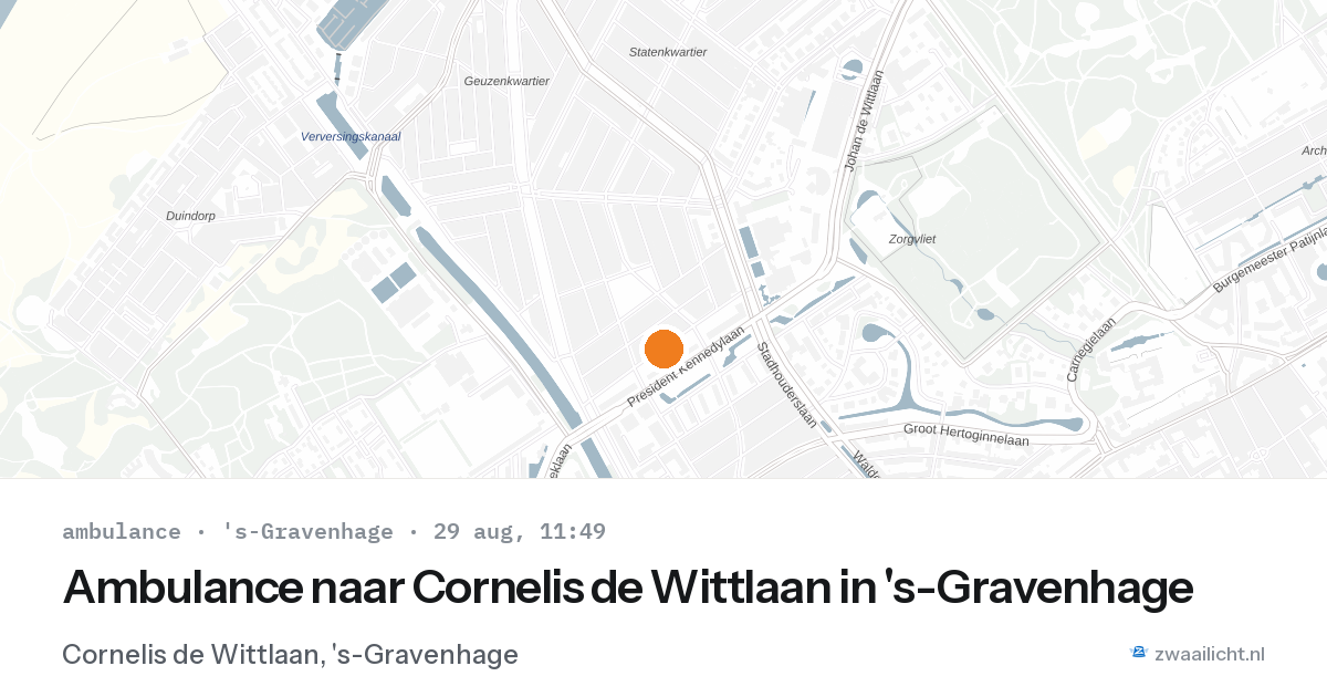 Ambulance naar Cornelis de Wittlaan in 's-Gravenhage — 29 aug 2026