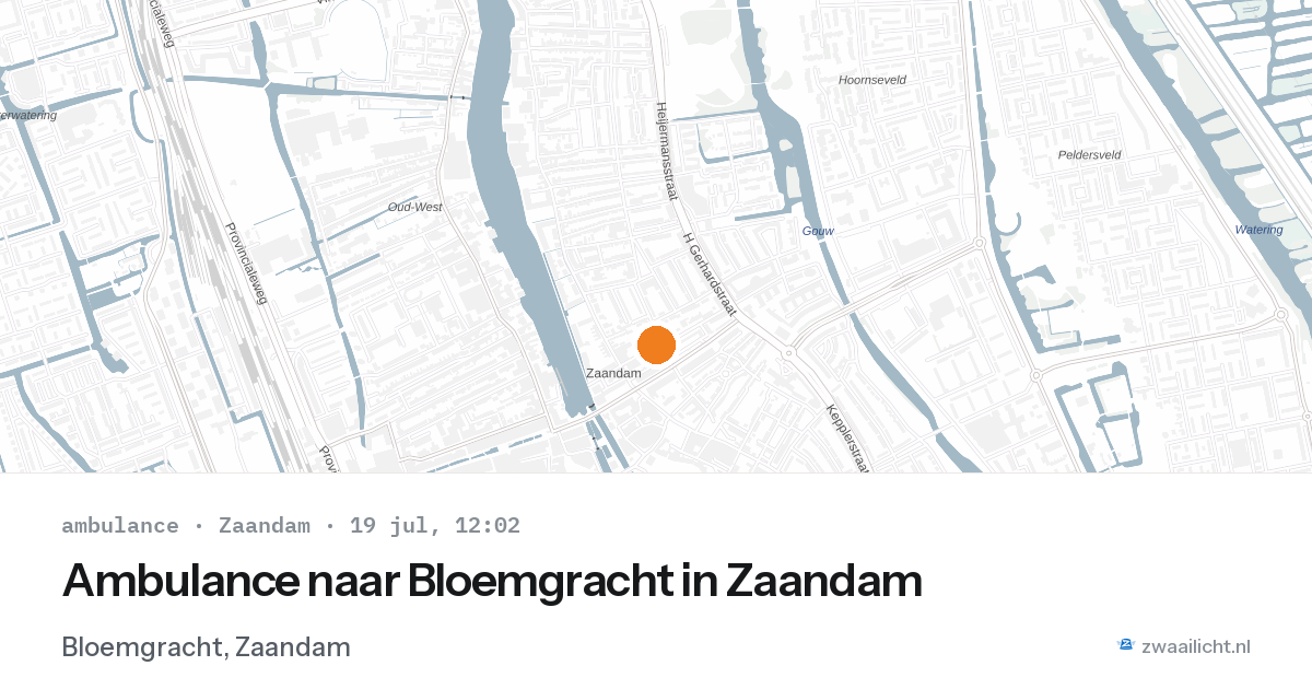 Ambulance naar Bloemgracht in Zaandam — 19 jul 2026