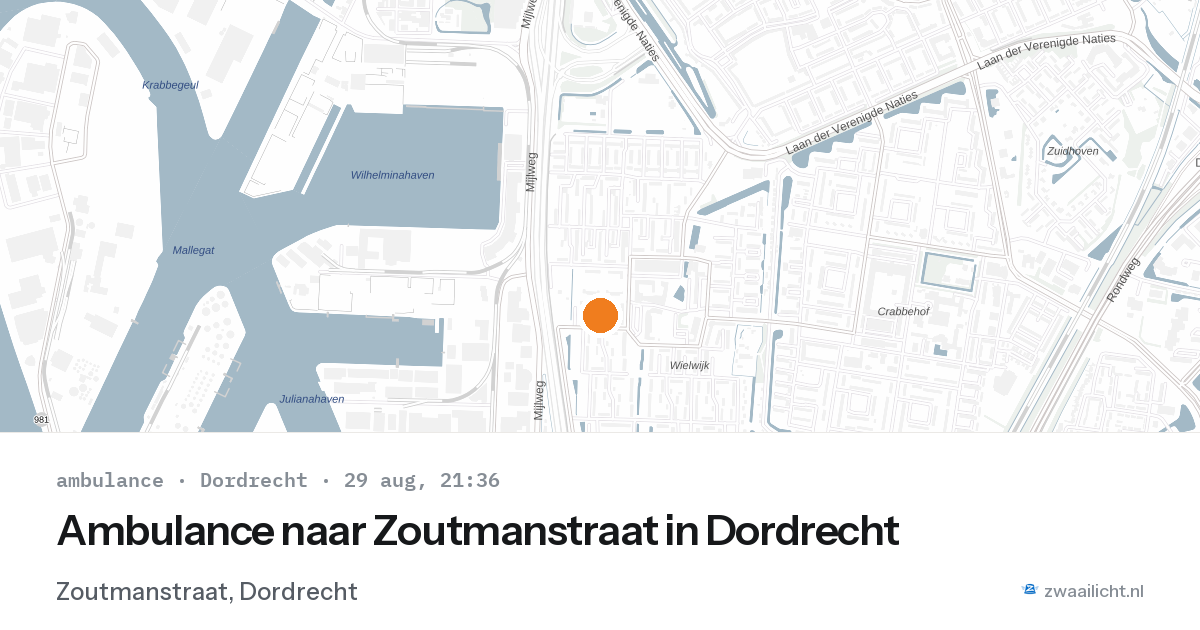 Ambulance naar Zoutmanstraat in Dordrecht — 29 aug 2026
