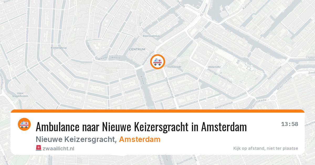 Ambulance naar Nieuwe Keizersgracht in Amsterdam — 15 jun 2026