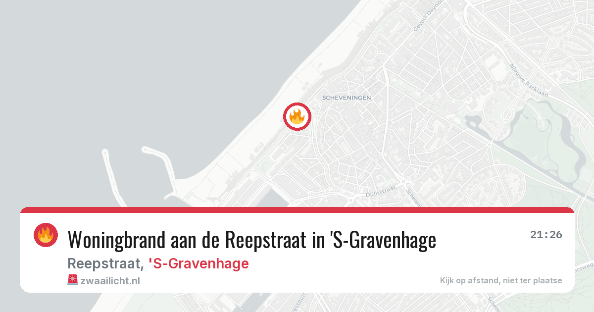 Woningbrand aan de Reepstraat in 'S-Gravenhage — 9 apr 2026