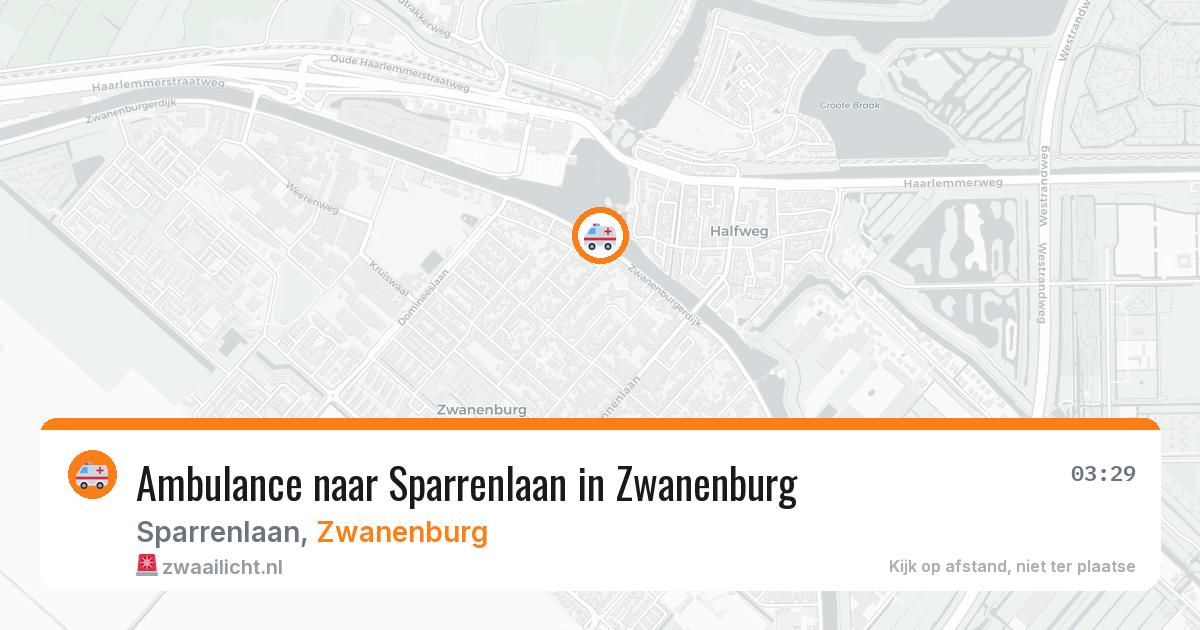 Ambulance naar Sparrenlaan in Zwanenburg — 4 mei 2026