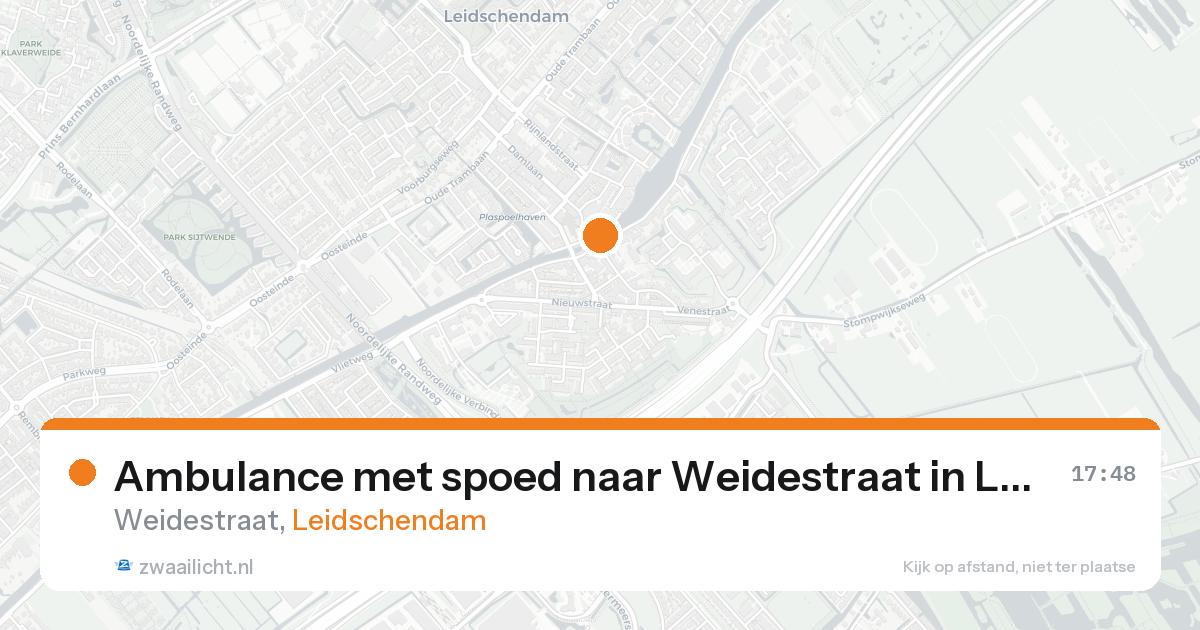 Ambulance met spoed naar Weidestraat in Leidschendam — 23 aug 2026