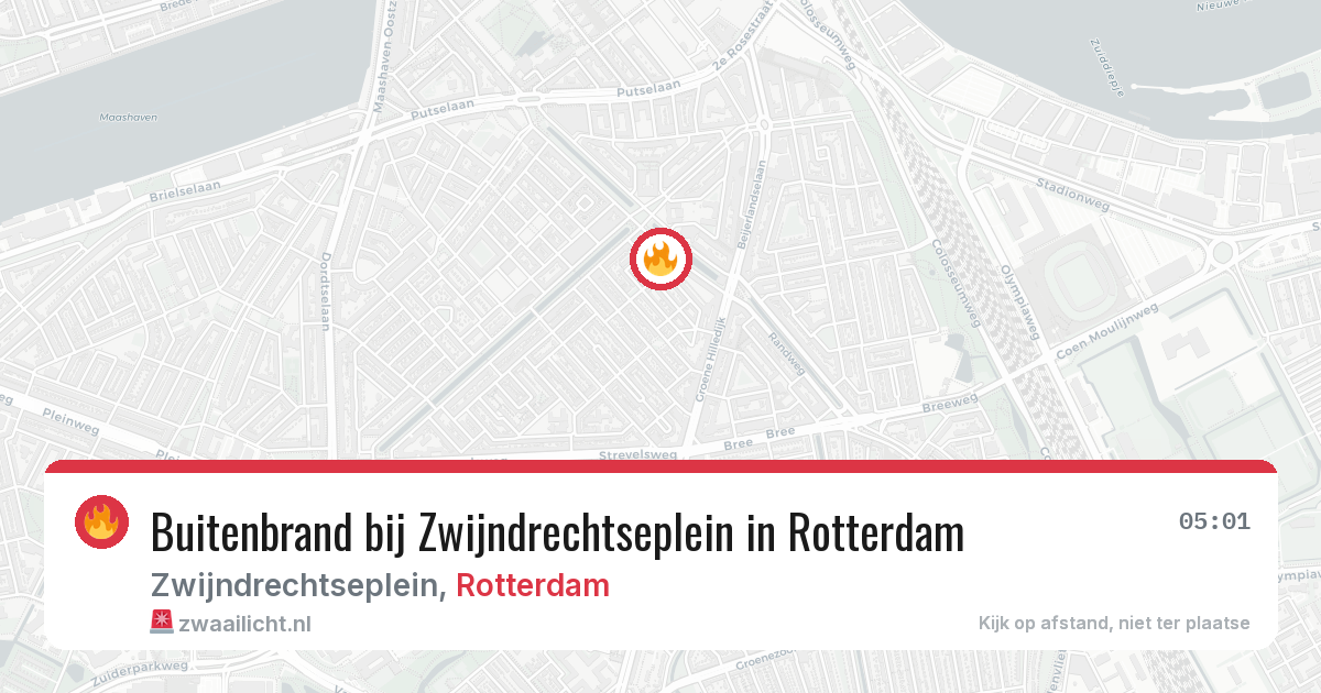 Buitenbrand bij Zwijndrechtseplein in Rotterdam — 27 mei 2026
