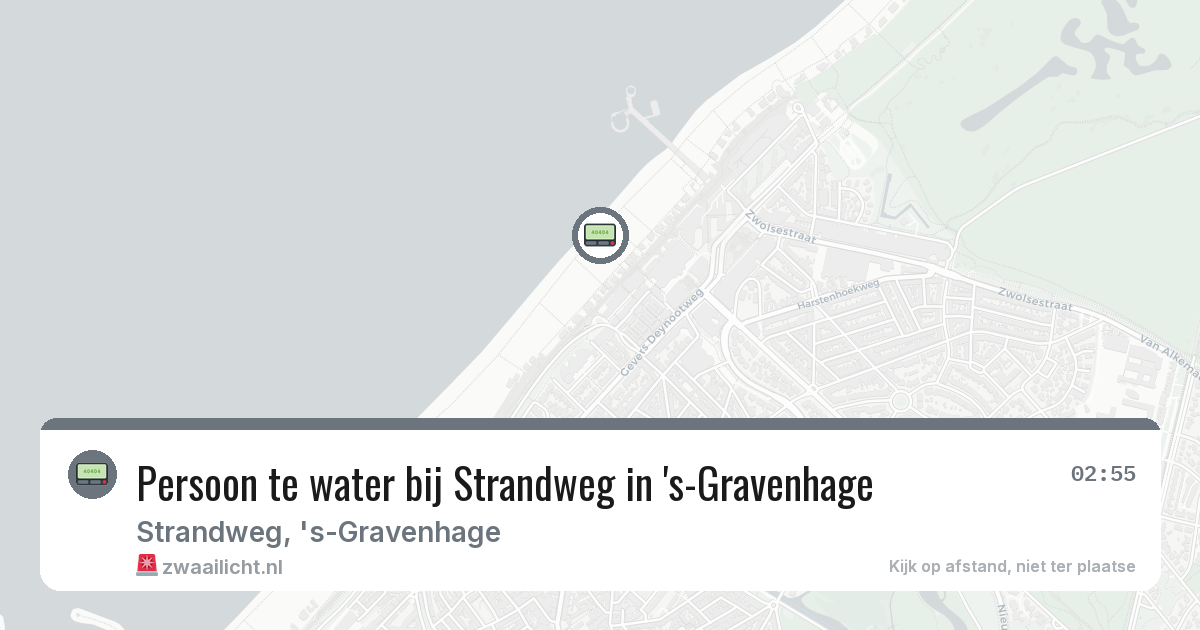 Persoon te water bij Strandweg in 's-Gravenhage — 1 mrt 2026