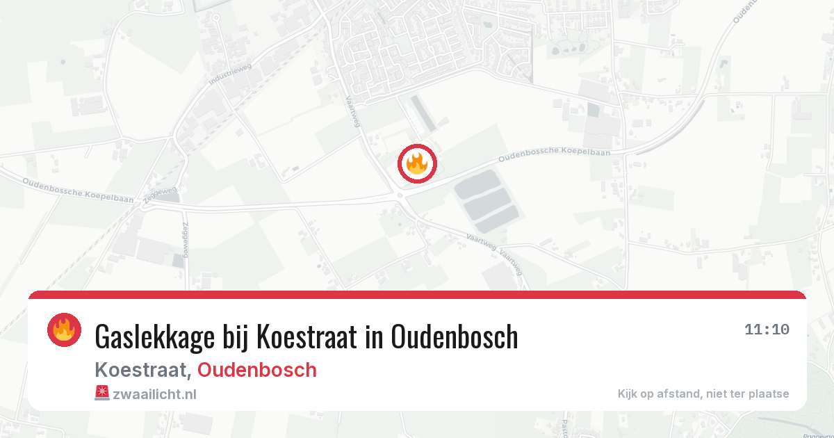 Gaslekkage bij Koestraat in Oudenbosch — 22 jun 2026