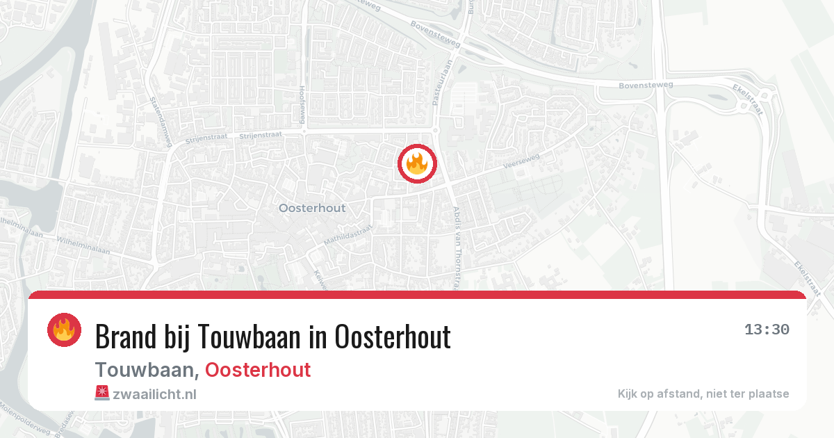 Brand bij Touwbaan in Oosterhout — 7 jul 2026