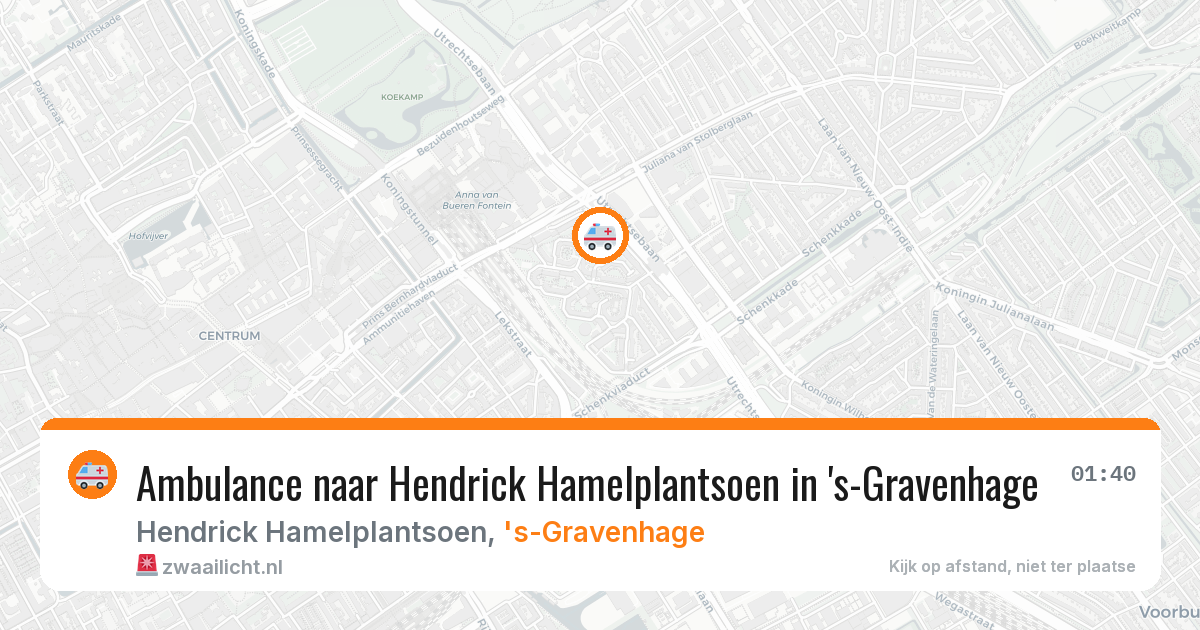 Ambulance naar Hendrick Hamelplantsoen in 's-Gravenhage — 12 aug 2026