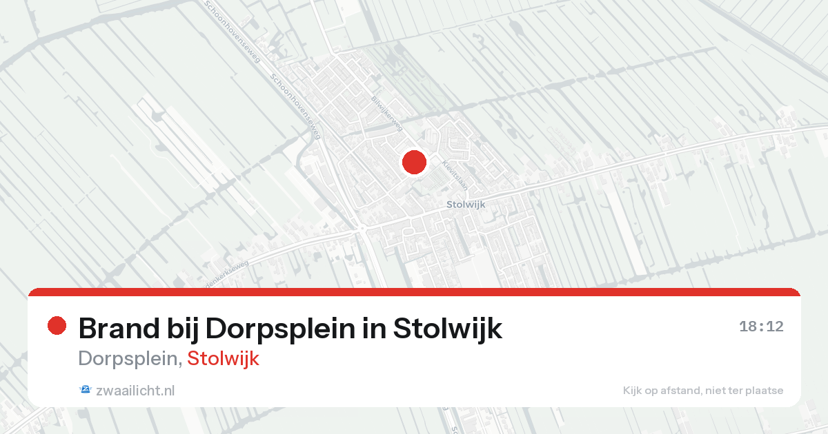 Brand bij Dorpsplein in Stolwijk — 19 aug 2026