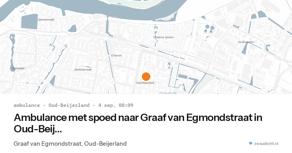 Ambulance met spoed naar Graaf van Egmondstraat in Oud-Beijerland — 4 sep 2026
