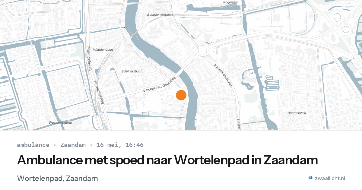 Ambulance met spoed naar Wortelenpad in Zaandam — 16 mei 2026